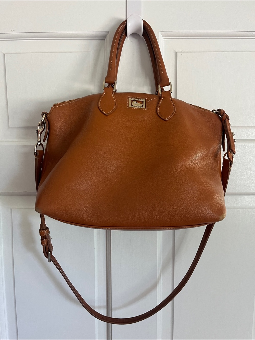 Dooney & Bourke Cognac Leather Convertible Satchel Bag